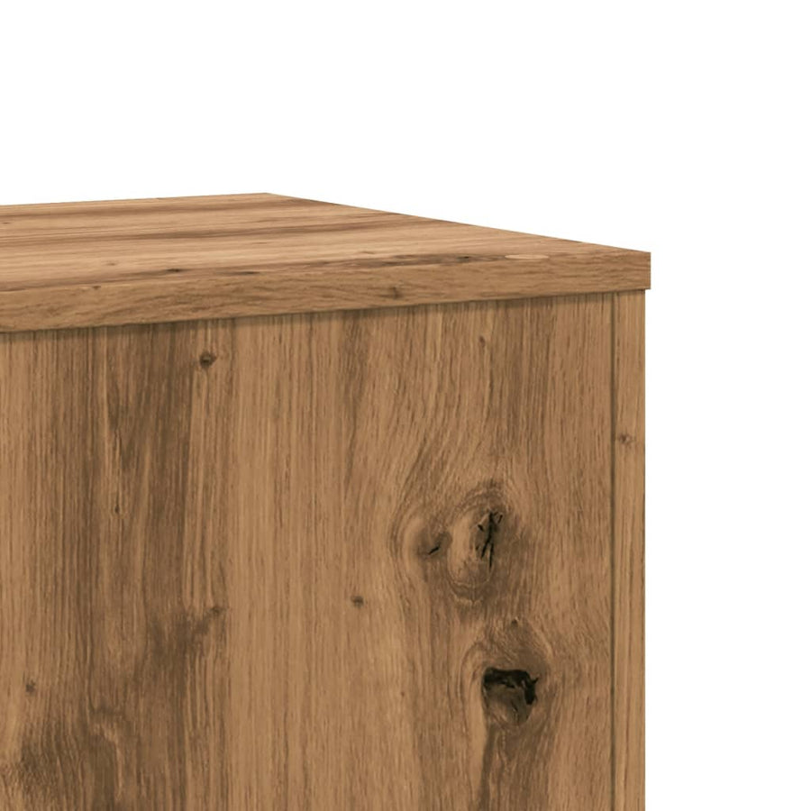 Plantenstandaards 2 st 33x33x100 cm hout artisanaal eiken