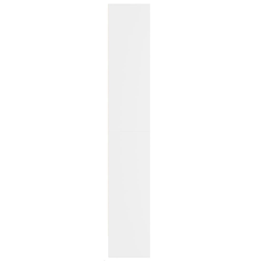 Hoge kast met LED 69x32,5x200 cm bewerkt hout wit