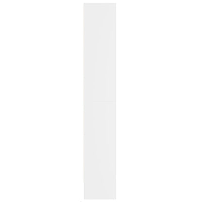 Hoge kast met LED 69x32,5x200 cm bewerkt hout wit