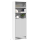 Hoge kast met LED 69x32,5x200 cm wit bewerkt hout