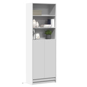 Hoge kast met LED 69x32,5x200 cm wit bewerkt hout