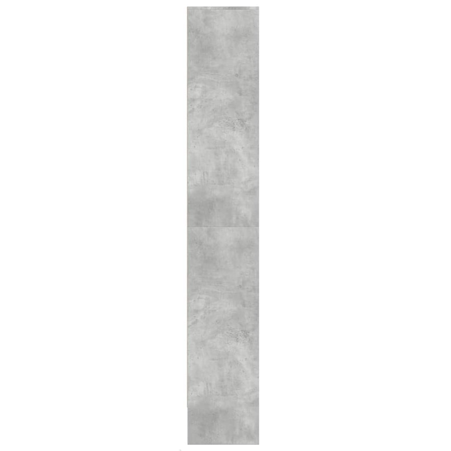Hoge kast met LED 69x32,5x200 cm bewerkt hout betongrijs