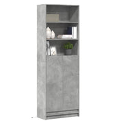 Hoge kast 69x32,5x200 cm bewerkt hout betongrijs