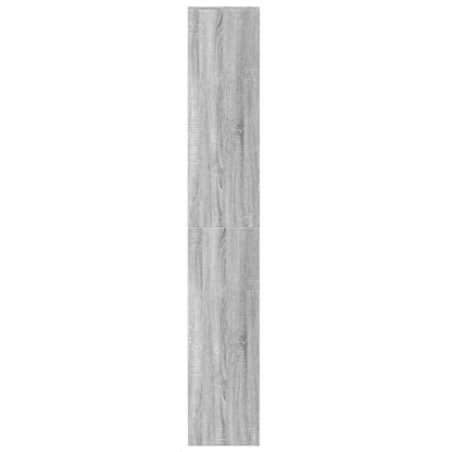 Hoge kast met LED 69x32,5x200 cm bewerkt hout grijs sonoma