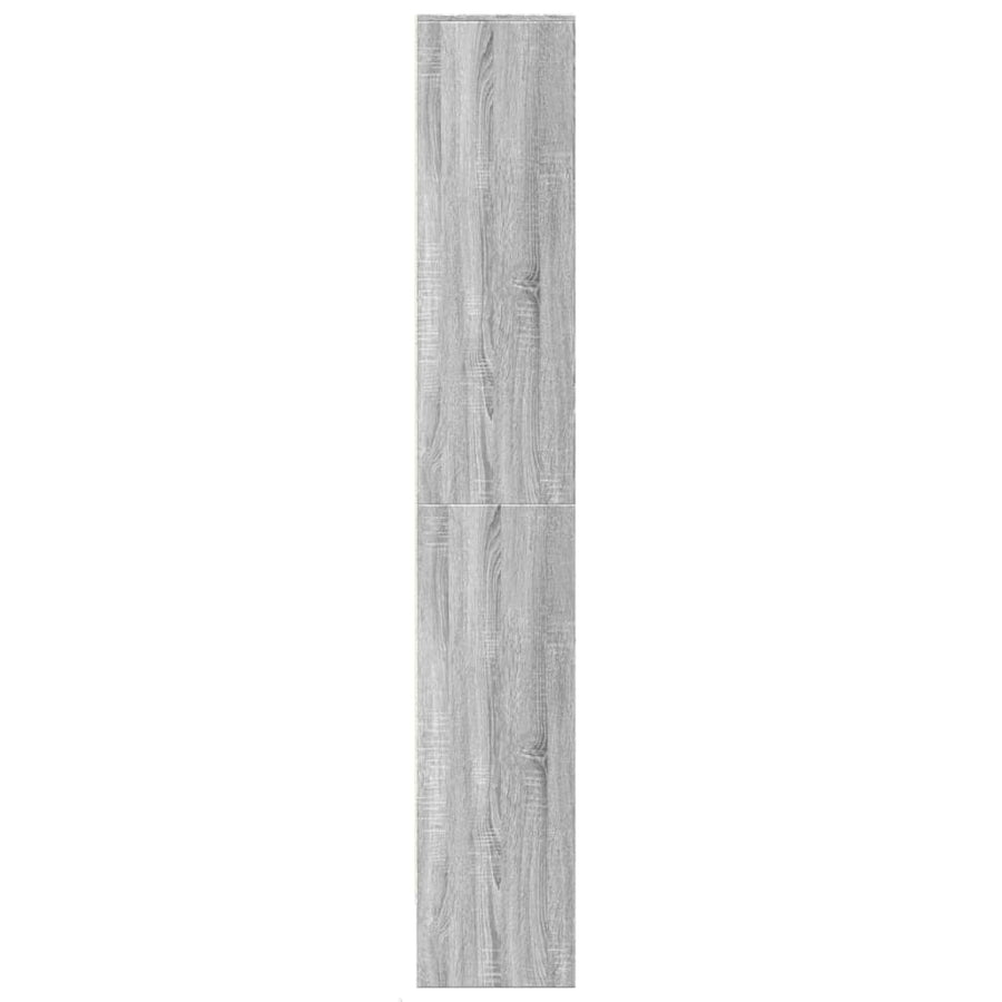 Hoge kast met LED 69x32,5x200 cm bewerkt hout grijs sonoma