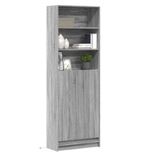 Hoge kast met LED 69x32,5x200 cm bewerkt hout grijs sonoma