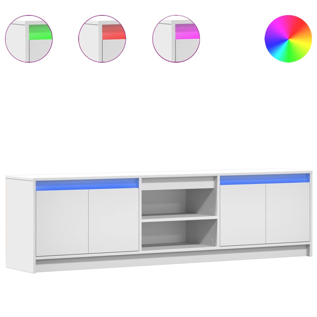 Tv-Meubel Met Led 180X34X50 Cm Bewerkt Hout 180 cm