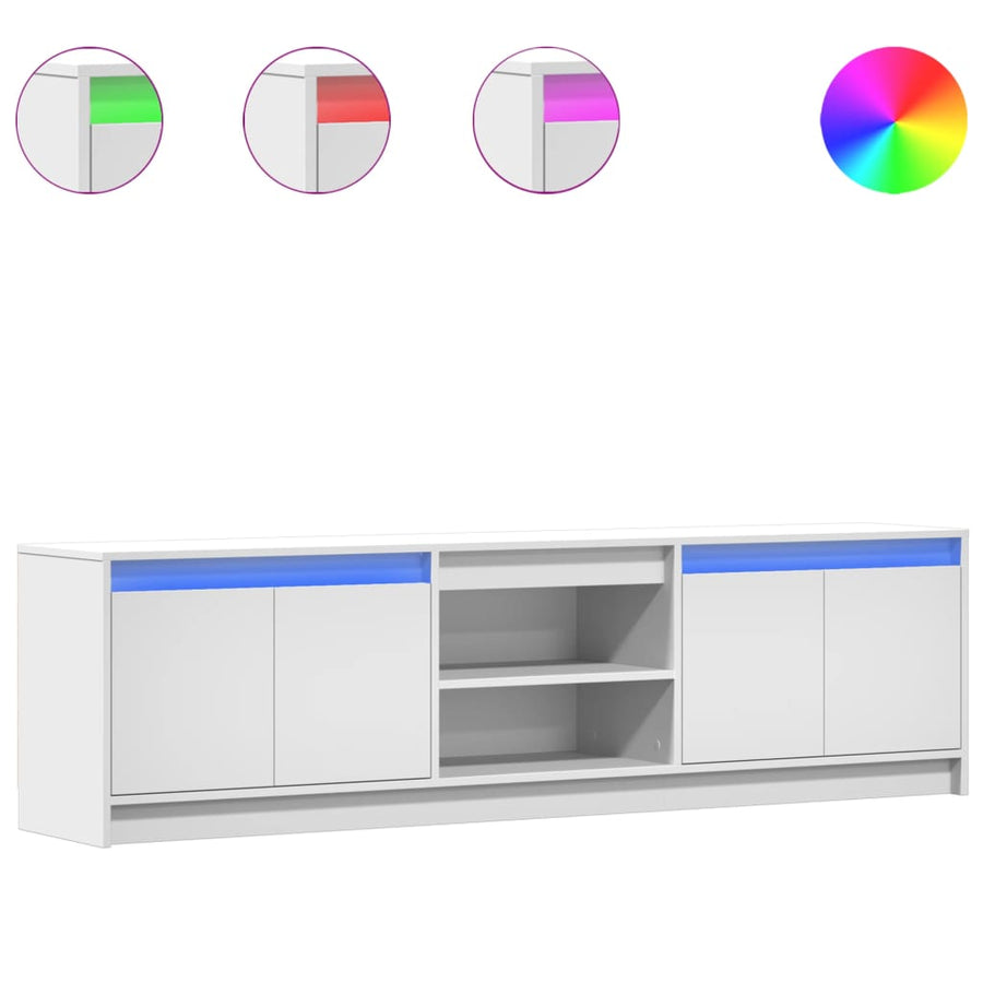 Tv-Meubel Met Led 180X34X50 Cm Bewerkt Hout 180 cm