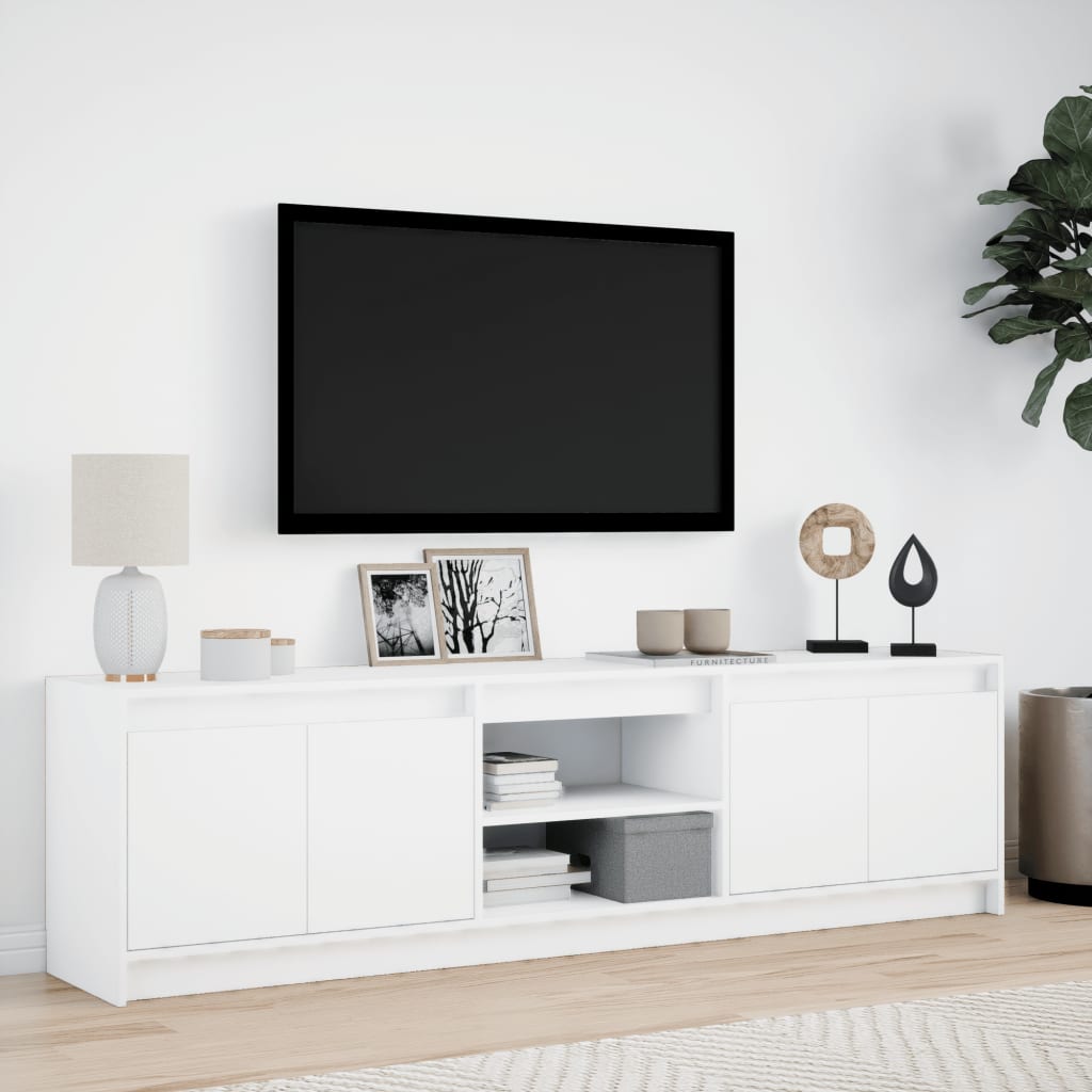Tv-Meubel Met Led 180X34X50 Cm Bewerkt Hout 180 cm