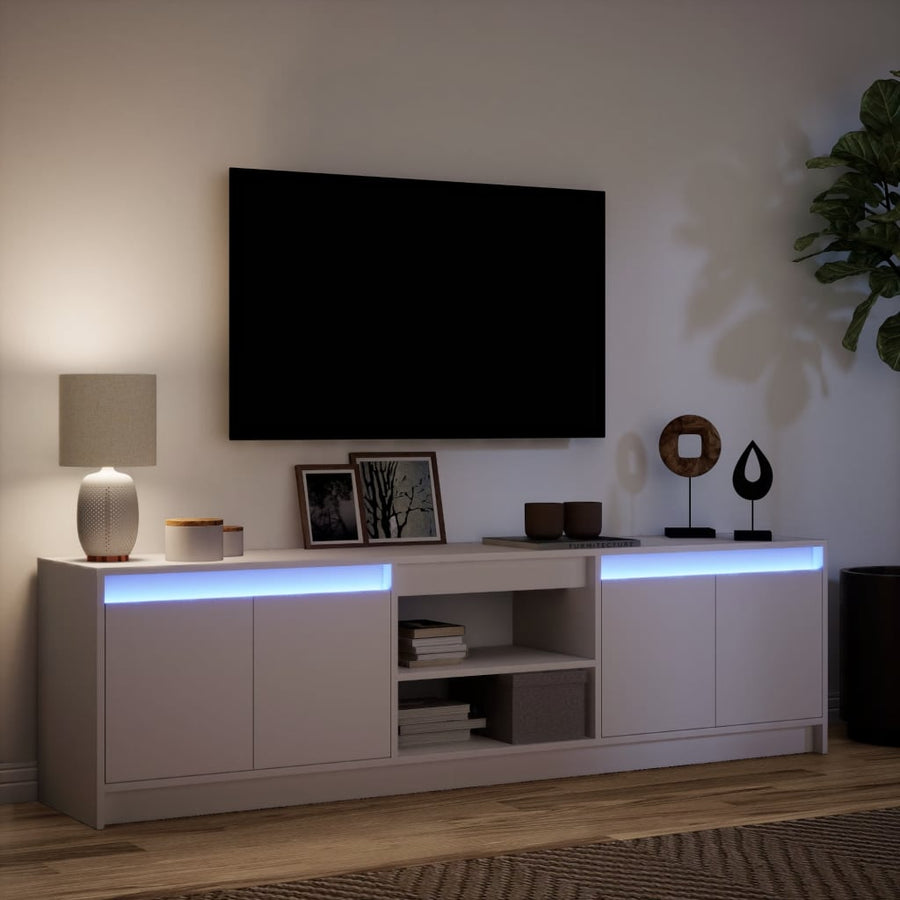 Tv-Meubel Met Led 180X34X50 Cm Bewerkt Hout 180 cm