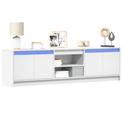 Tv-meubel 180x34x50 cm wit bewerkt hout led