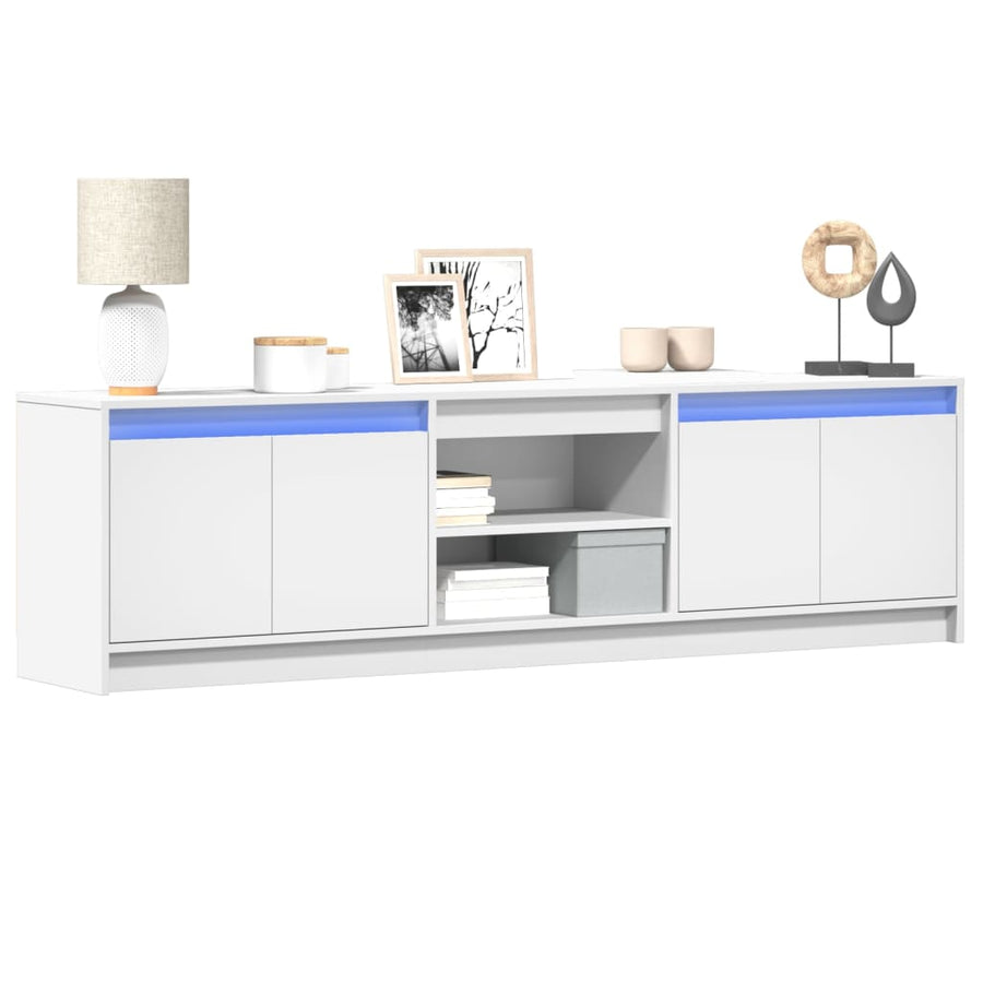 Tv-Meubel Met Led 180X34X50 Cm Bewerkt Hout 180 cm