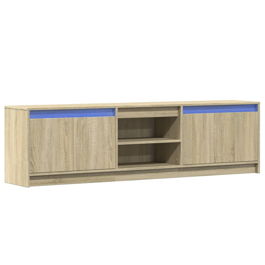 Tv-Meubel Met Led 180X34X50 Cm Bewerkt Hout Sonoma Eikenkleurig