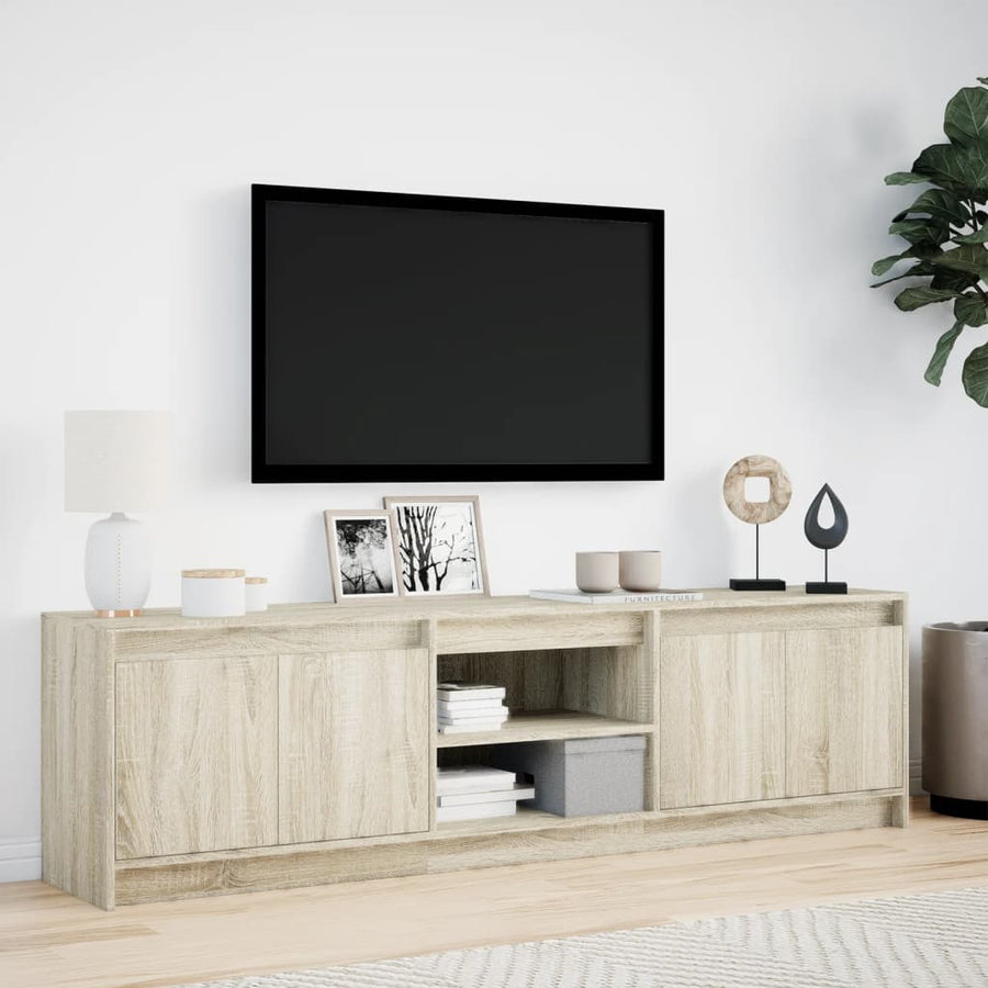 Tv-Meubel Met Led 180X34X50 Cm Bewerkt Hout Sonoma Eikenkleurig