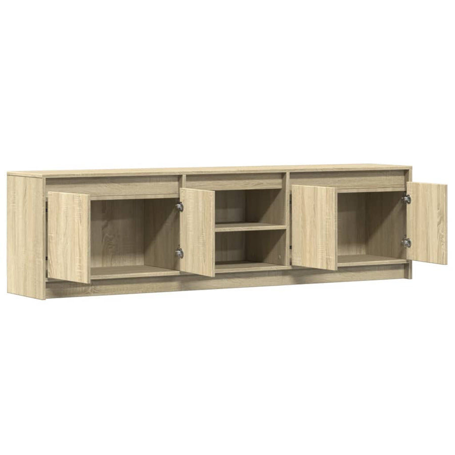 Tv-Meubel Met Led 180X34X50 Cm Bewerkt Hout Sonoma Eikenkleurig