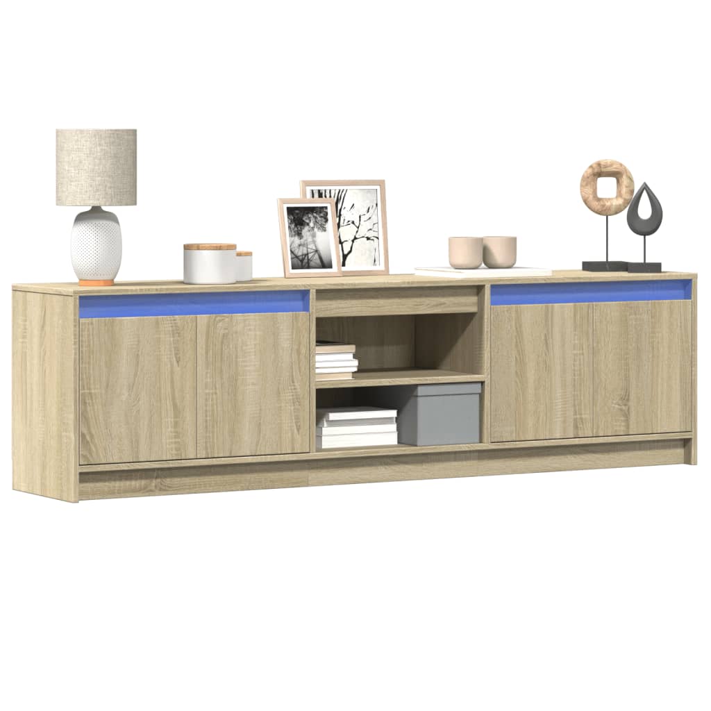 Tv-Meubel Met Led 180X34X50 Cm Bewerkt Hout Sonoma Eikenkleurig
