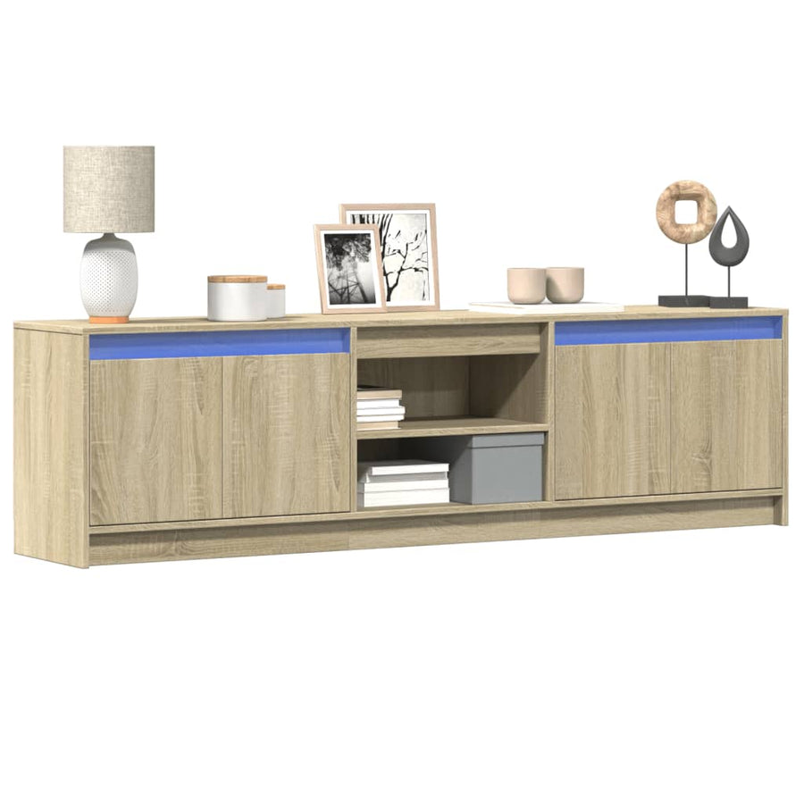 Tv-Meubel Met Led 180X34X50 Cm Bewerkt Hout Sonoma Eikenkleurig