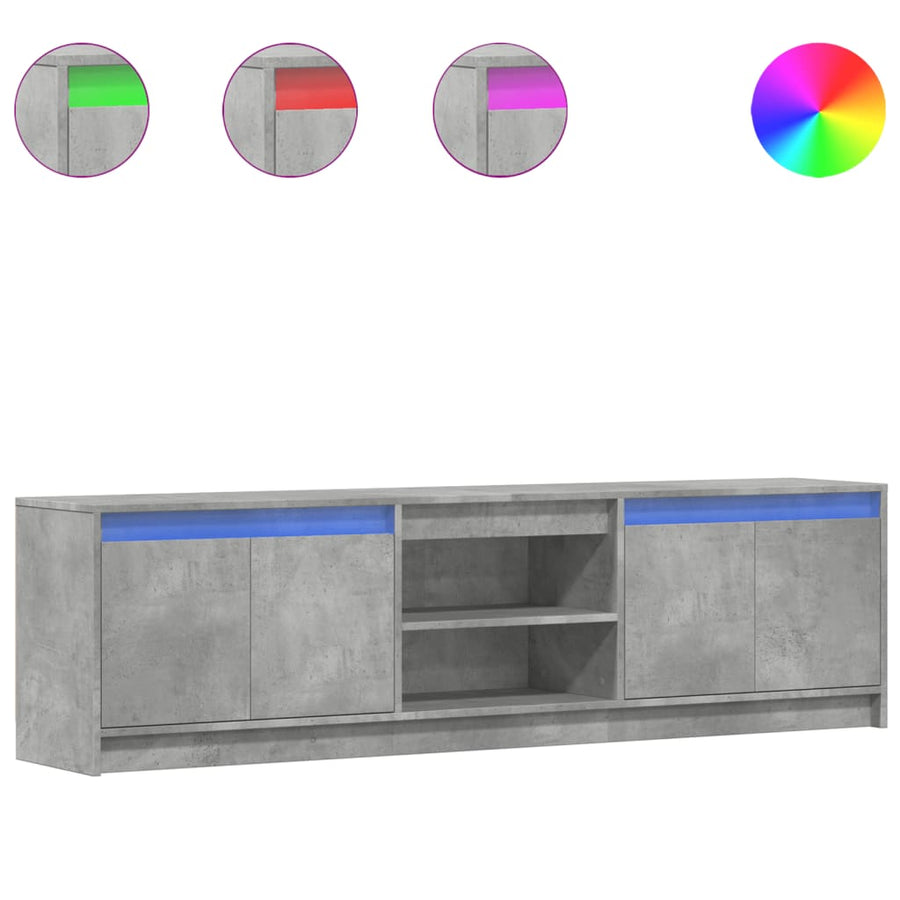 Tv-Meubel Met Led 180X34X50 Cm Bewerkt Hout 180 cm