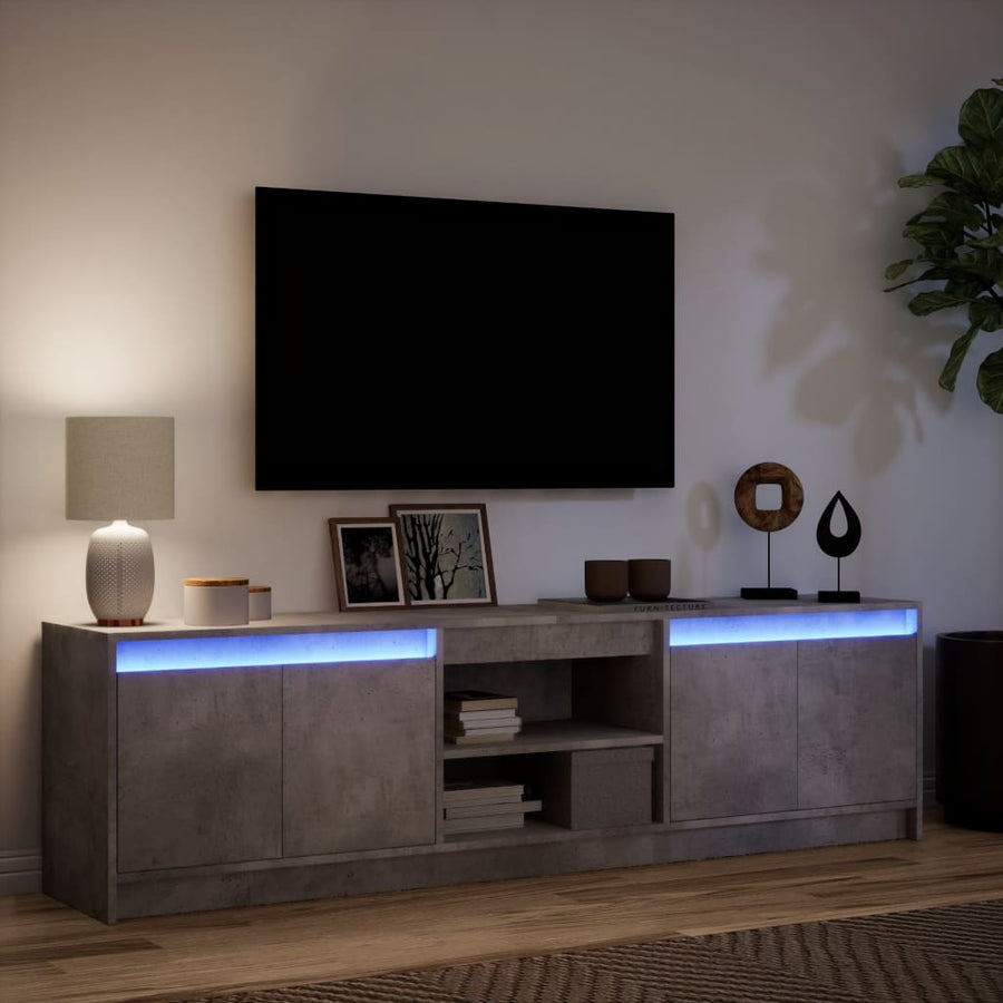 Tv-Meubel Met Led 180X34X50 Cm Bewerkt Hout 180 cm