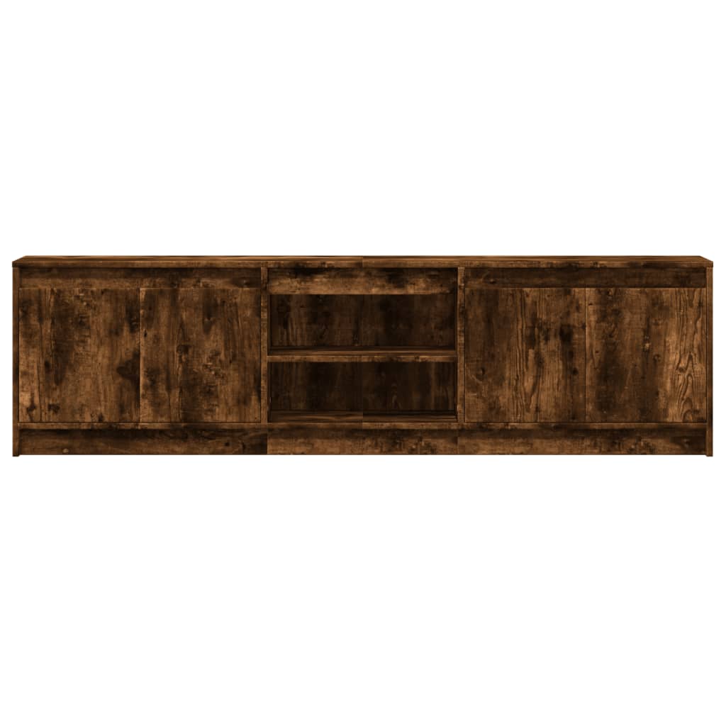 Tv-meubel met LED 180x34x50 cm bewerkt hout gerookt eikenkleur