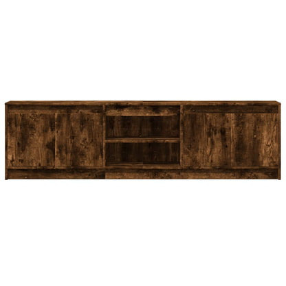Tv-meubel met LED 180x34x50 cm bewerkt hout gerookt eikenkleur
