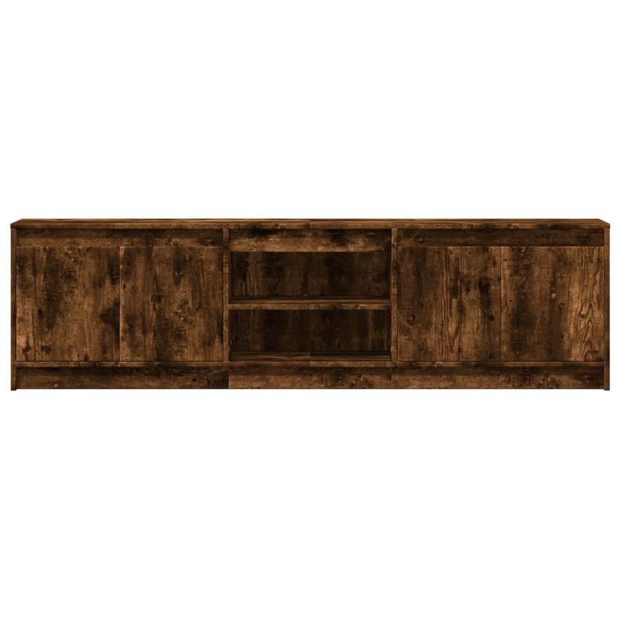 Tv-meubel met LED 180x34x50 cm bewerkt hout gerookt eikenkleur