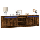 Tv-meubel 180x34x50 cm bewerkt hout gerookt eiken