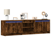 Tv-meubel 180x34x50 cm bewerkt hout gerookt eiken