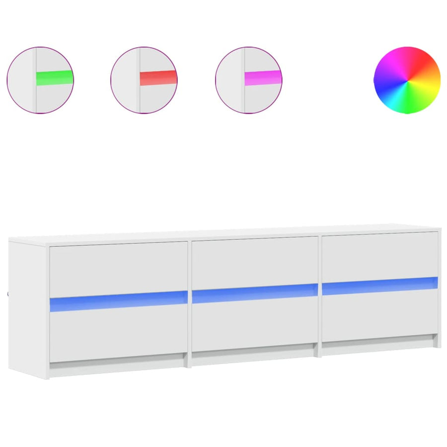Tv-Meubel Met Led 180X34X50 Cm Bewerkt Hout 180 cm