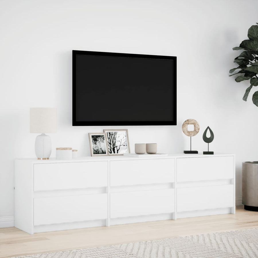 Tv-Meubel Met Led 180X34X50 Cm Bewerkt Hout 180 cm