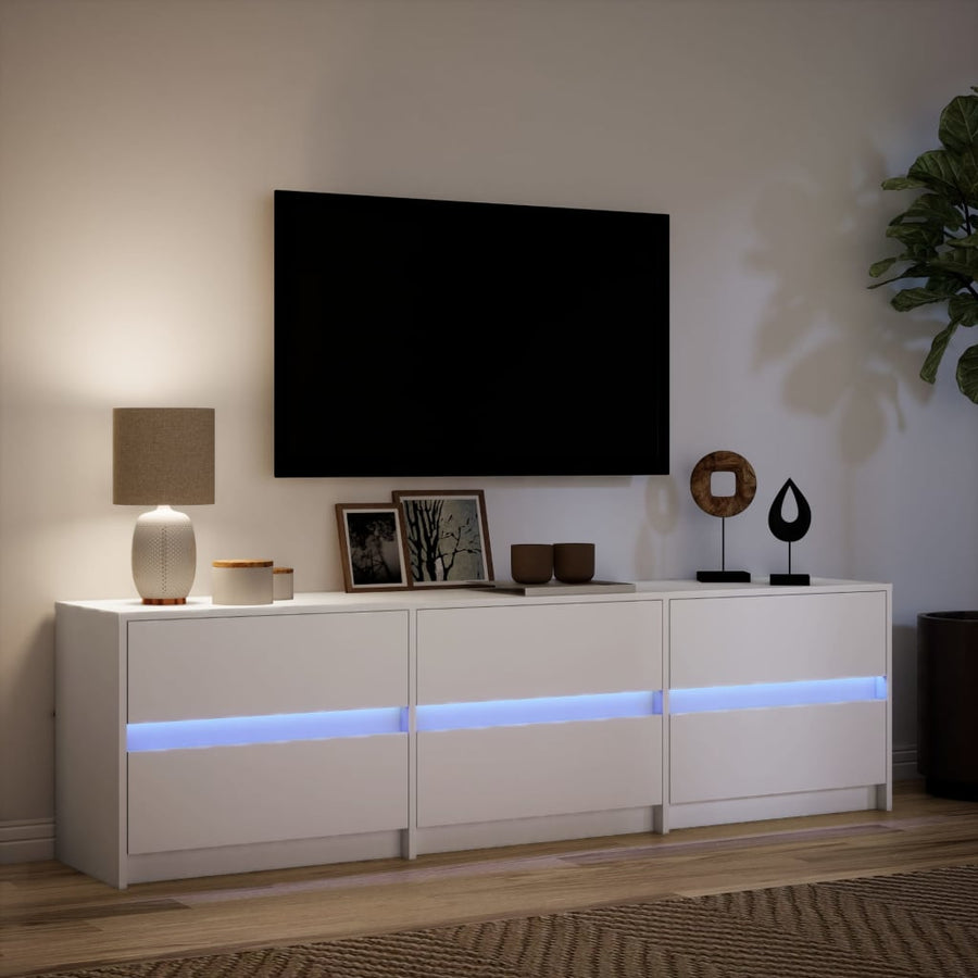 Tv-Meubel Met Led 180X34X50 Cm Bewerkt Hout 180 cm