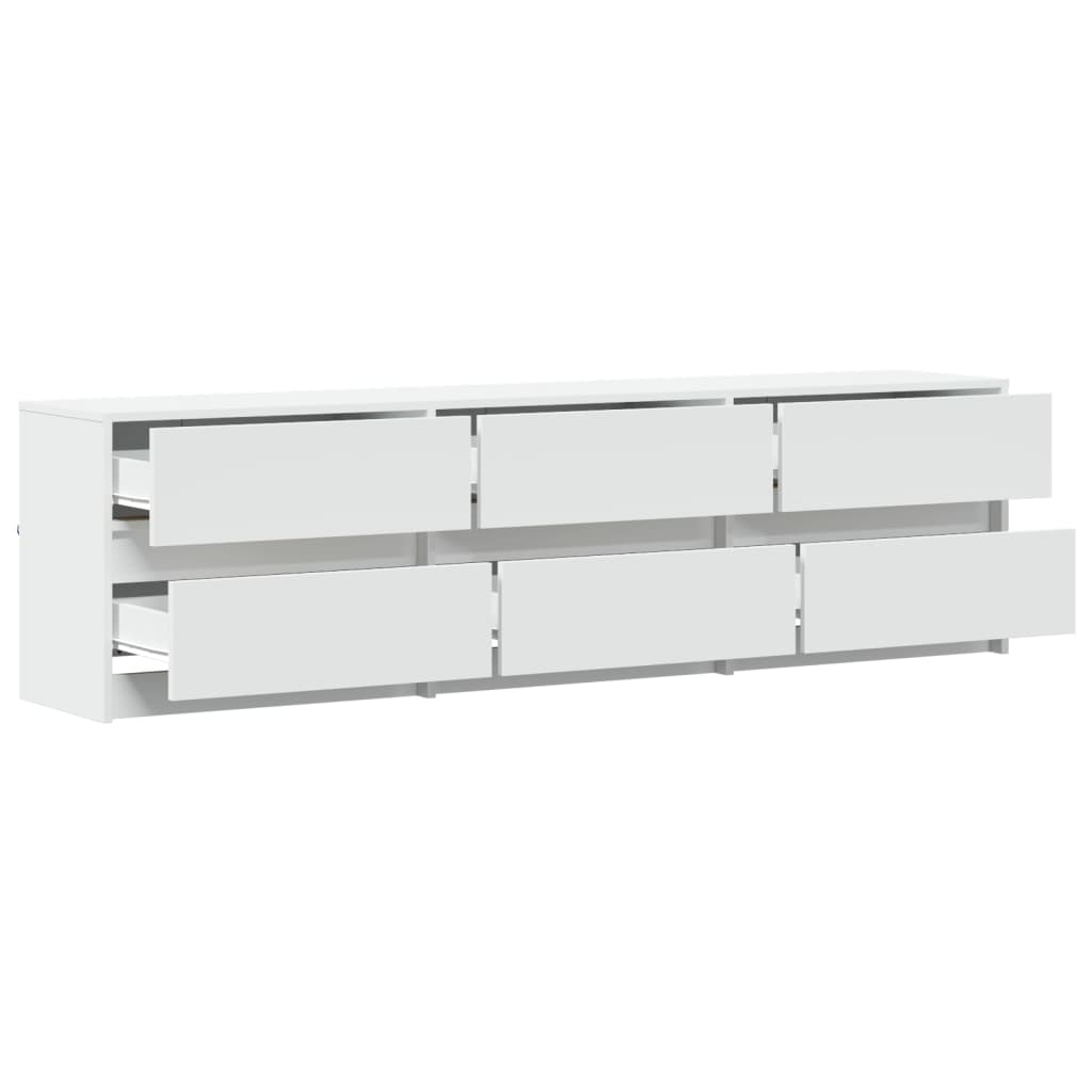 Tv-Meubel Met Led 180X34X50 Cm Bewerkt Hout 180 cm