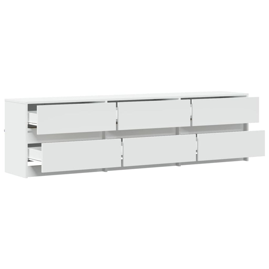 Tv-Meubel Met Led 180X34X50 Cm Bewerkt Hout 180 cm