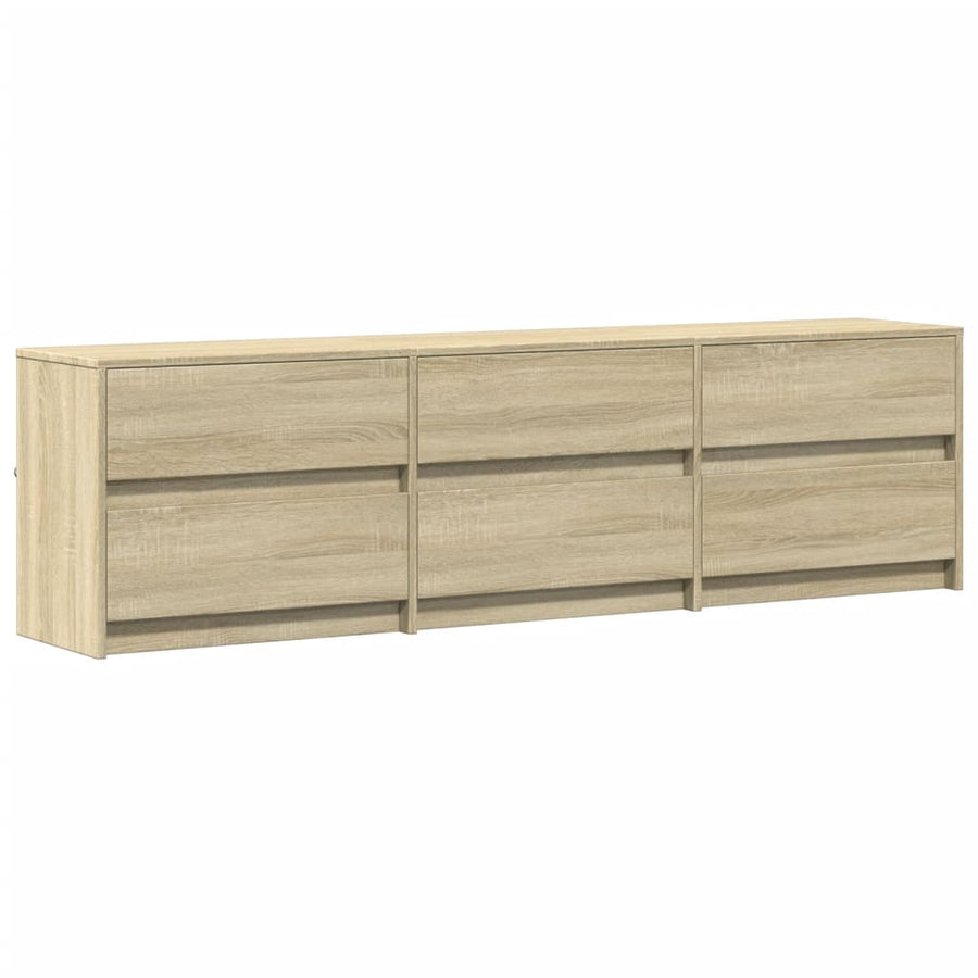 Tv-Meubel Met Led 180X34X50 Cm Bewerkt Hout Kleurig 180 cm