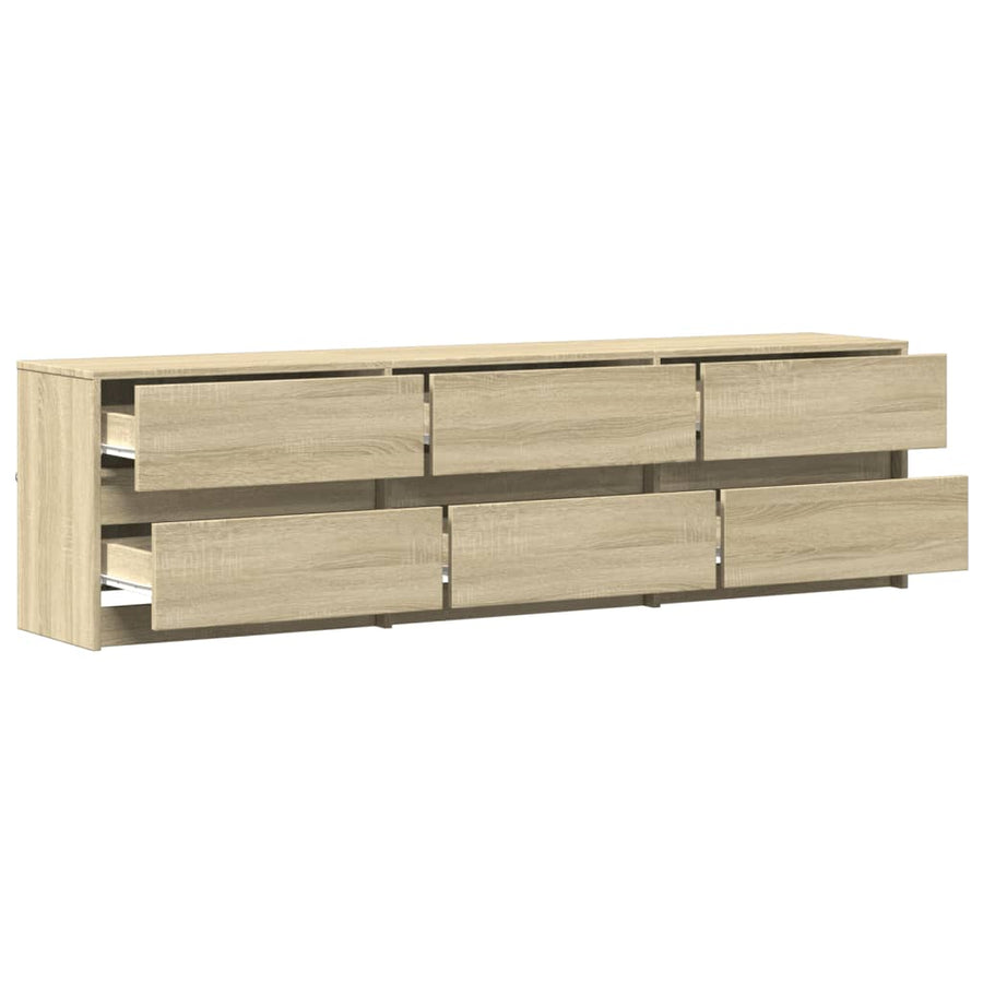 Tv-Meubel Met Led 180X34X50 Cm Bewerkt Hout Kleurig 180 cm