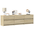 Tv-meubel 180 cm bewerkt hout met led