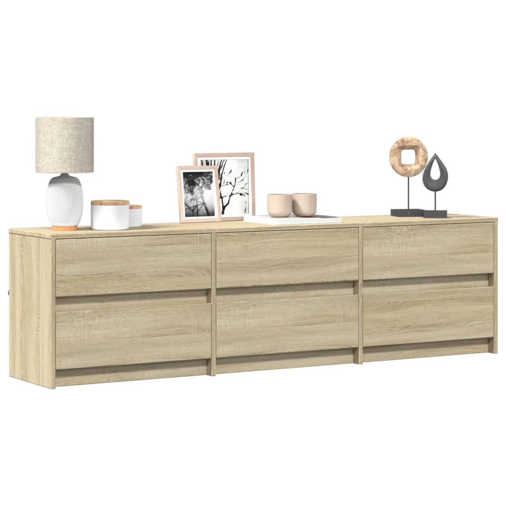 Tv-Meubel Met Led 180X34X50 Cm Bewerkt Hout Kleurig 180 cm
