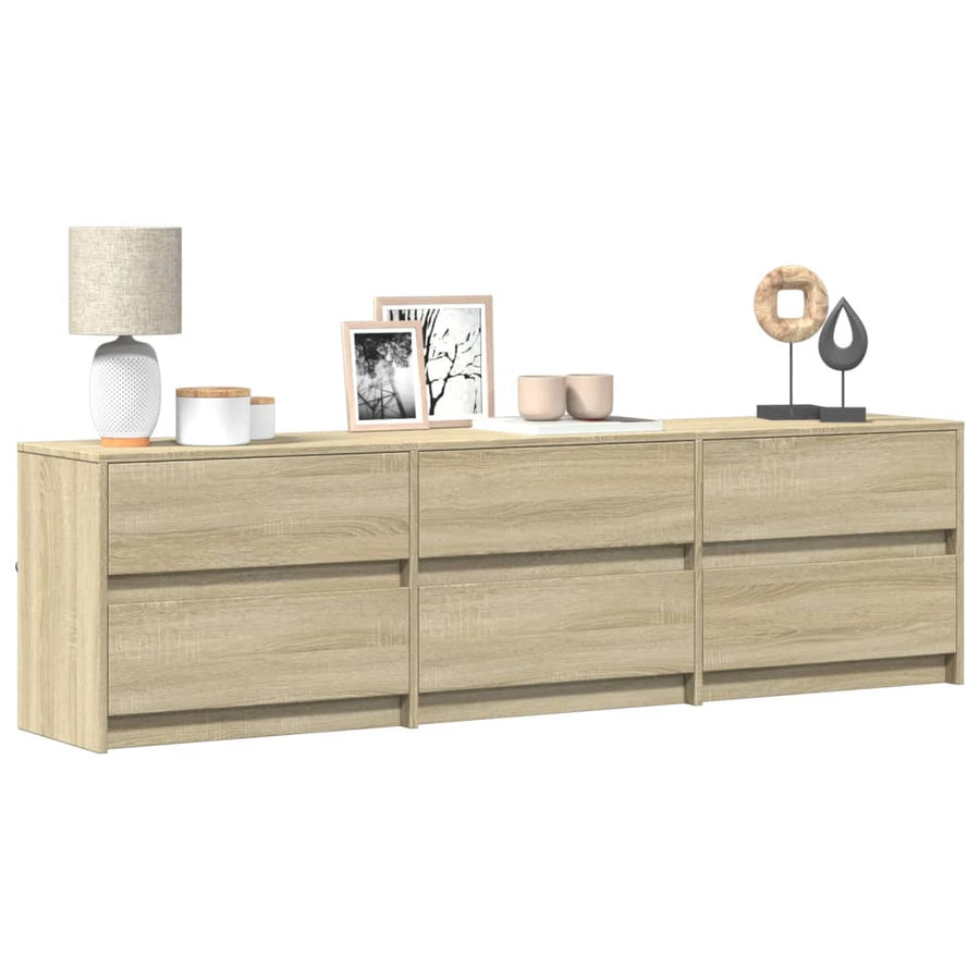 Tv-Meubel Met Led 180X34X50 Cm Bewerkt Hout Kleurig 180 cm