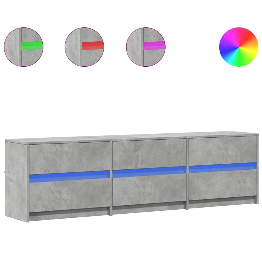 Tv-Meubel Met Led 180X34X50 Cm Bewerkt Hout 180 cm