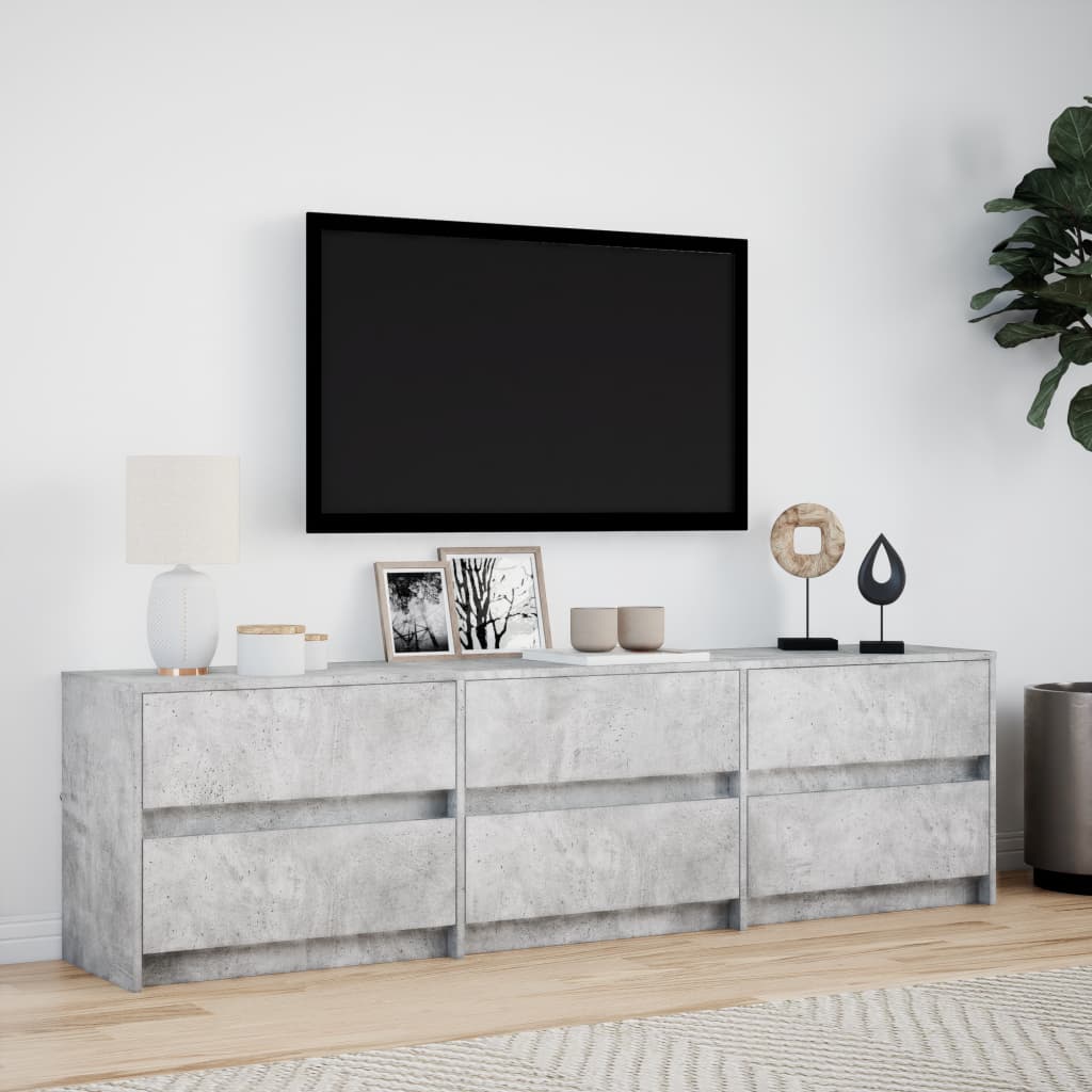 Tv-Meubel Met Led 180X34X50 Cm Bewerkt Hout 180 cm