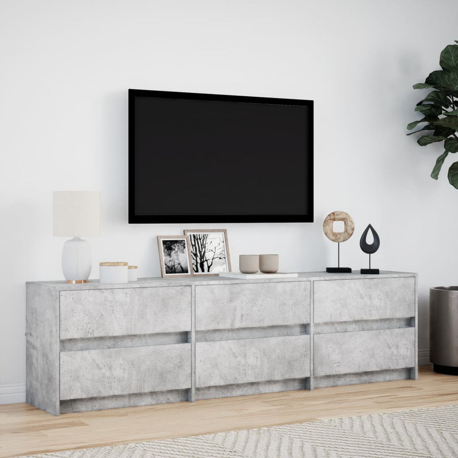 Tv-Meubel Met Led 180X34X50 Cm Bewerkt Hout 180 cm