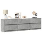 Tv-meubel 180x34x50 cm grijs bewerkt hout met led