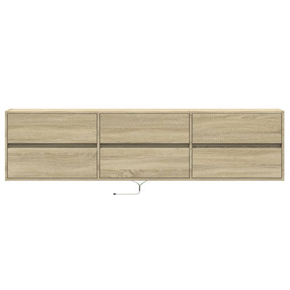 Tv-wandmeubel met LED-verlichting 180x31x45 cm sonoma eiken