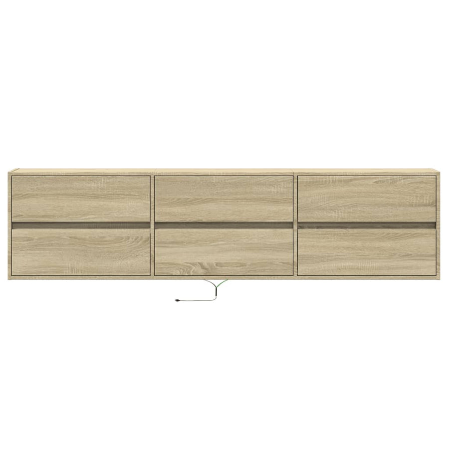 Tv-wandmeubel met LED-verlichting 180x31x45 cm sonoma eiken