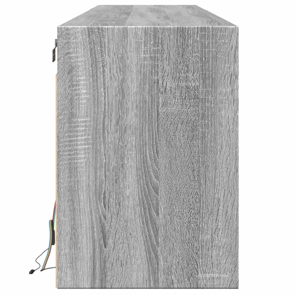 Tv-wandmeubel met LED-verlichting 180x31x45 cm grijs sonoma
