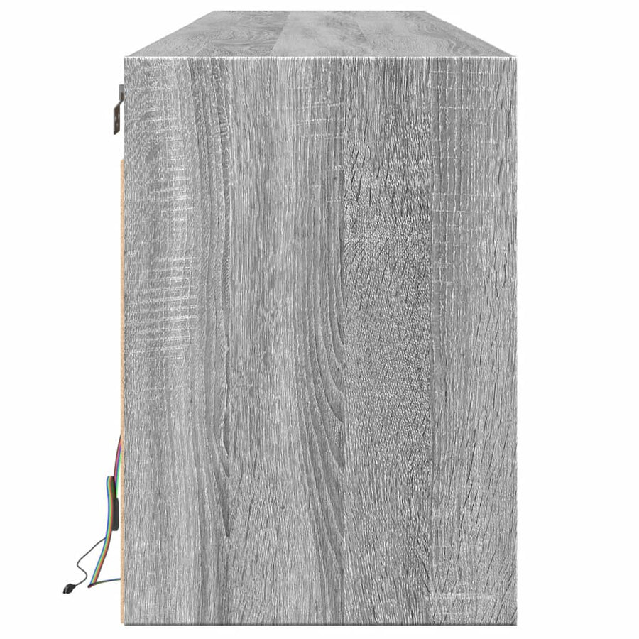 Tv-wandmeubel met LED-verlichting 180x31x45 cm grijs sonoma
