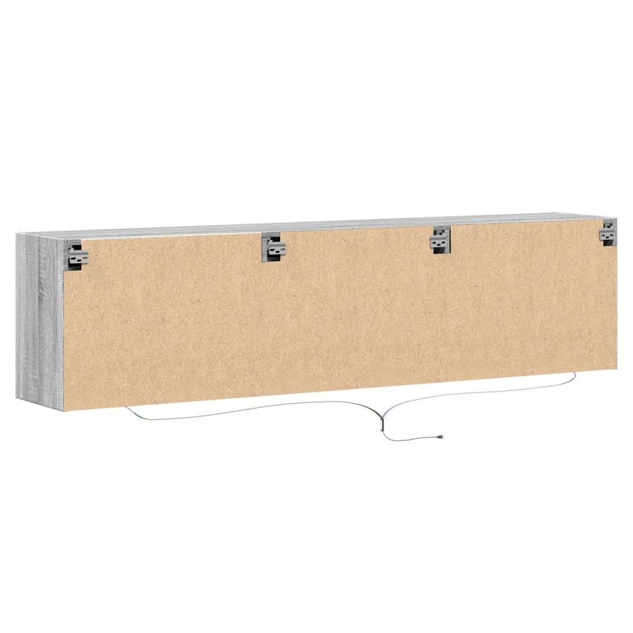 Tv-wandmeubel met LED-verlichting 180x31x45 cm grijs sonoma