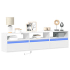 TV cabinet with LED lighting 180x31x45 cm white
