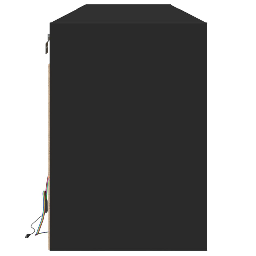 TV-wandkast met LED Zwart 180x31x45 cm