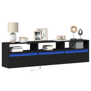 Tv-wandkast 180x31x45 cm zwart met led